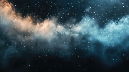 Poster - abstract cosmic background with colorful nebula clouds and countless stars in dark space with ample 