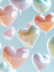 Wall Mural - Heart Shaped Balloons