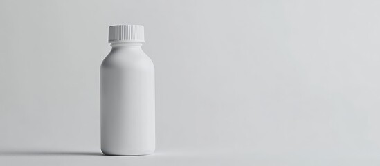 Leinwandbilder - Abstract white bottle on light gray background with Copy Space for text placement. Minimalist product photography concept.
