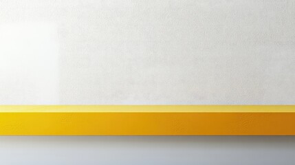 Poster - Minimalist wall design with yellow horizontal stripe and neutral textured background Copy Space