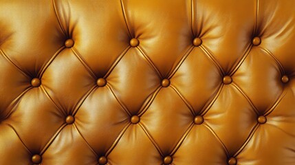 Poster - Textured brown leather upholstery with button tufting pattern and copy space for design use