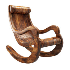 Aufkleber - A sophisticated wooden rocking chair showcases its elegant design and comfortable seating, perfect for relaxation.