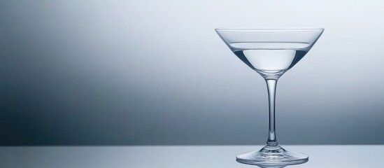 Aufkleber - Elegant martini glass with water on a smooth gradient background ideal for minimalist design with copy space.