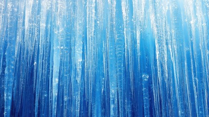 Aufkleber - Icicles hanging from a roof with blue ice background and light reflection Copy Space