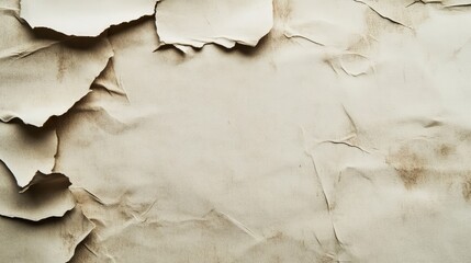 Poster - Wrinkled and Torn Vintage Paper Texture with Copy Space for Background Design