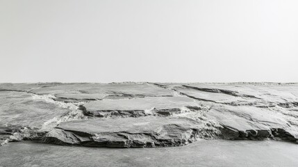 Aufkleber - Textured rocky surface with water flow and sky backdrop Copy Space