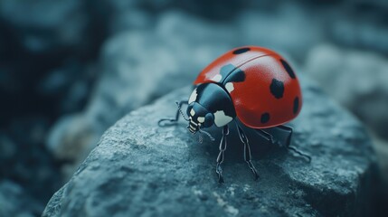 Canvas Print - Ladybug on Rock