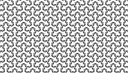 Poster - Black and white seamless geometric pattern with sharp arrows shape. For sporty background and jersey design. Fully editable vector element 