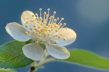 Wall Mural - Delicate White Flower Blossom Close Up Detail