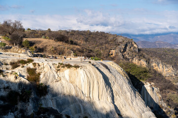 Hierve el Agua, natural travertine rock formations in San Lorenzo Albarradas, Oaxaca, Mexico