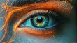 © M.Gierczyk - Abstract eye in neon hues surrounded by dynamic digital lines