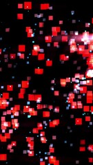 Aufkleber - red pixel Particles Motion on black Background. 4k Animated Overlay. Holiday theme. Christmas 2026. 