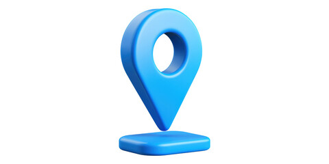 Poster - Blue location pin isolated on transparent background