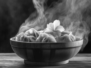 Sticker - Black and White Dumpling Bowl