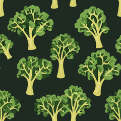 Wall Mural - Steamed Kale digital graphic, Steamed Kale seamless pattern