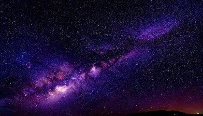 Wall Mural - breathtaking view of the milky way galaxy with vibrant purple hues and star clusters, perfect for celestial or cosmic themed projects