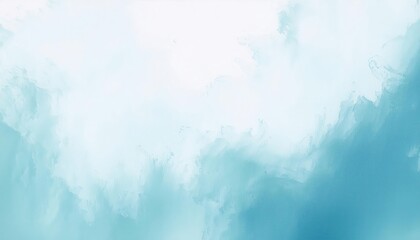 Poster - soft turquoise watercolor texture with abstract cloud like pattern for minimalistic design, background, or digital art project