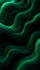 Poster - Emerald Flow: An abstract background of flowing, swirling emerald green lines, evoking a sense of movement, energy, and tranquility.