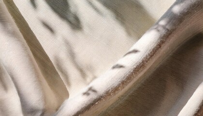 Poster - soft beige textured fabric with gentle folds and subtle light patterns, perfect for design background or textile mockup