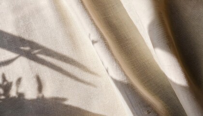 Poster - soft beige textured fabric with gentle folds and subtle light patterns, perfect for design background or textile mockup