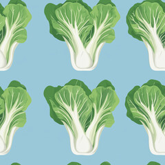 Poster - Steamed Bok Choy digital graphic, Steamed Bok Choy tiled design