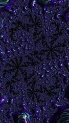 Aufkleber - Vertical video animation A detailed abstract fractal design featuring intricate patterns in dark purple and blue tones, creating a mysterious and mesmerizing aesthetic.