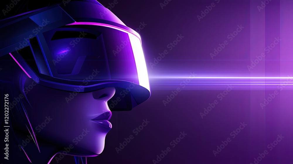 Person Wearing a VR Headset Deeply Engaged in an Immersive Virtual ...