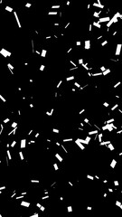 Aufkleber - Dynamic abstract design featuring white rectangles scattered against a black background, creating a minimalist and modern motion effect, Vertical video animation