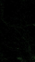 Aufkleber - Vertical animation with green dots forming a grid pattern on a black background.