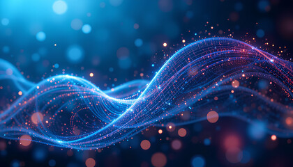Abstract technology communication, Technology Network Background,t echnology particles mesh background