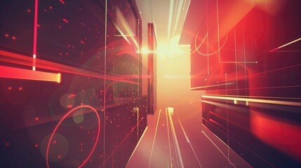 Poster - Experience a modern digital background featuring interactive elements with vibrant colors and geometric shapes, perfect for creative projects and design works.