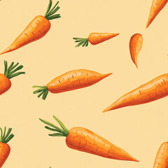 Wall Mural - Steamed Carrots continuous icon pattern, Steamed Carrots repeating background