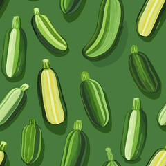 Steamed Zucchini flat illustration icons, Steamed Zucchini continuous icon pattern