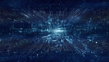 Leinwandbilder - futuristic digital network horizon with abstract glowing grid and data flow for technology, science, and innovation concepts