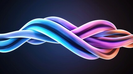 Aufkleber - Dynamic colorful twisted lines abstract digital art technology environment vivid viewpoint for creative concepts