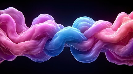 Poster - Intertwining colorful streams digital art abstract representation dark background vibrant viewpoint unity concept