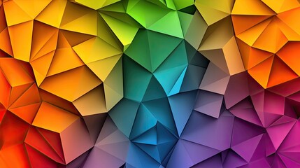 Poster - Vibrant geometric patterns abstract art installation colorful environment creative perspective visual design concepts