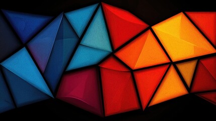 Poster - Dynamic abstract geometry art modern gallery digital artwork vibrant colors close-up perspective creative expression