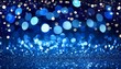 © Walton - christmas blue blurred bright confetti with bokeh