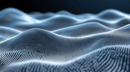 Poster - Abstract blue digital wave background.