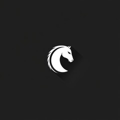 Wall Mural - White horse silhouette on dark background. Possible use for a logo, design, or app