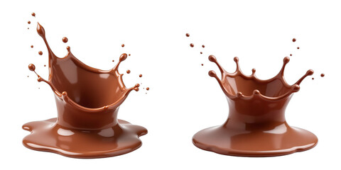 Poster - Splash Of Melting Chocolate Milk Isolated Against A Clean White Background, Expertly Cut Out For A Clear Image. 00001