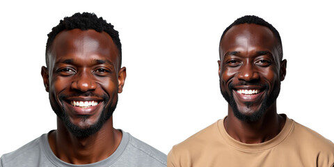 Aufkleber - A Smiling African Man Is Isolated Against A Plain White Background In This Simple Yet Distinctive Portrait Photograph. 00001