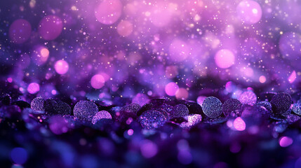 Poster - Sparkling purple glitter creates a dreamy atmosphere in a vibrant backdrop