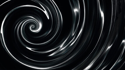 Poster - Abstract dot digital circular particle wave. Spiral portal. Liquid vortex. Whirlpool. Hypnotic background. Bright digital glowing circle. Rotating funnel. Abstract vector illustration.