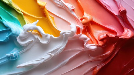 Aufkleber - This vibrant image showcases a beautiful mix of colorful paints swirling together, creating an abstract art piece that captures energy, creativity, and artistic expression.