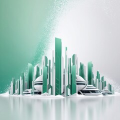 Poster - Vibrant City Skyline: A Futuristic Abstract Artwork