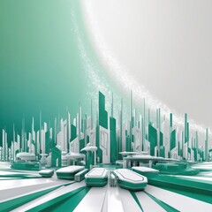 Poster - Futuristic Cityscape with Skyscrapers
