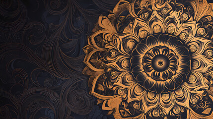 Wall Mural - Abstract colorful mandala design with intricate details and swirling patterns. Intricate Mandala Pattern. Illustration