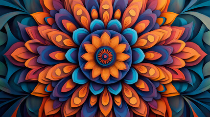 Wall Mural - abstract floral mandala